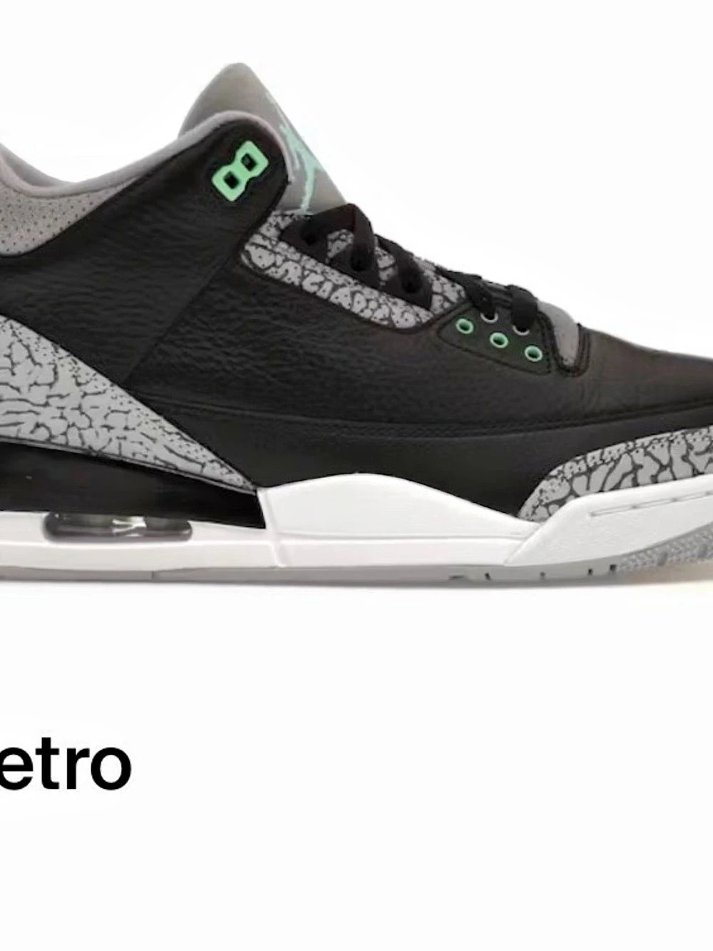 Jordan Air Jordan 3 Retro Sneakers Black & White Boys US 7Y